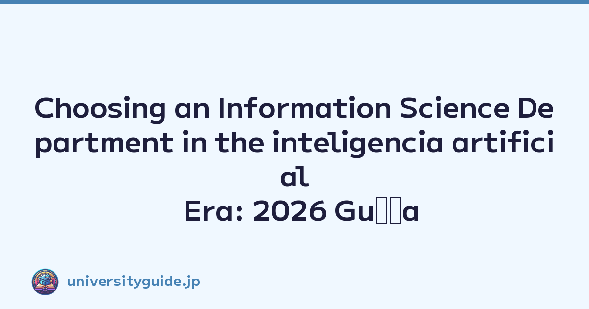 Choosing an Information Science Department in the inteligencia artificial Era: 2026 Guﾃｭa