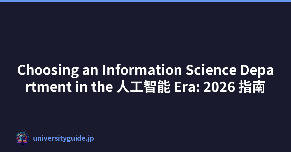 Choosing an Information Science Department in the 人工智能 Era: 2026 指南