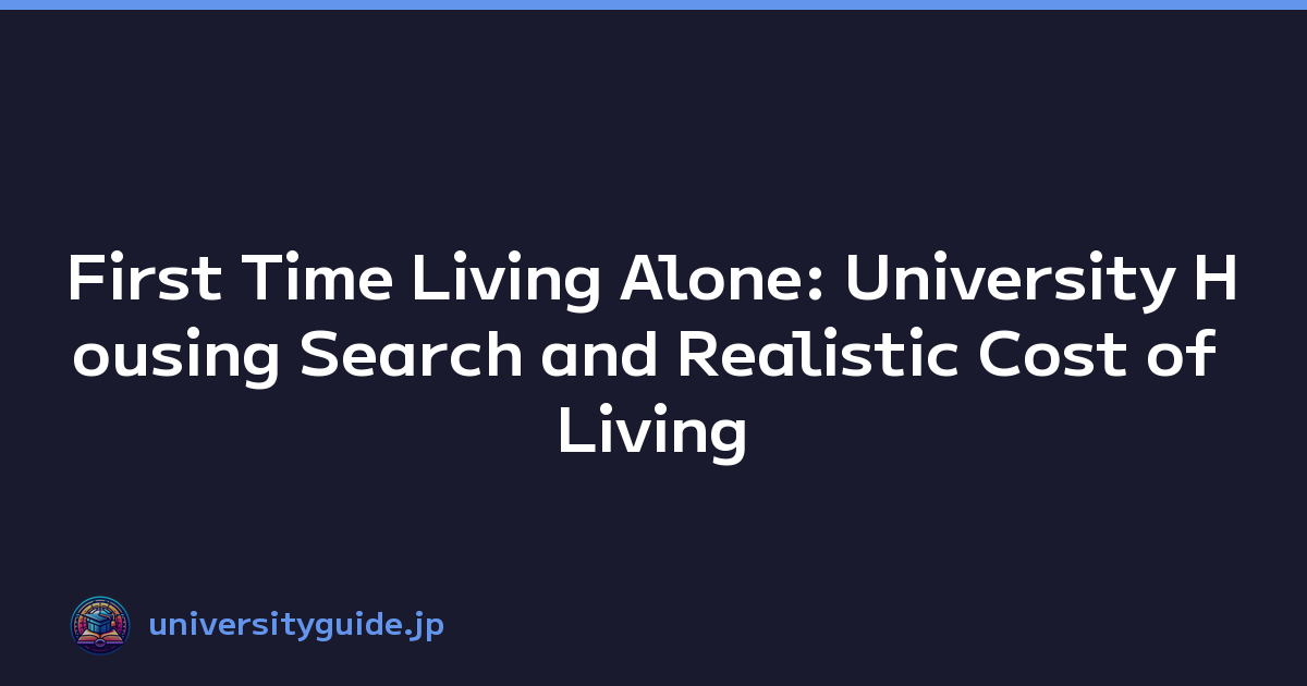 First Time Living Alone: University Housing Search and Realistic Cost of Living