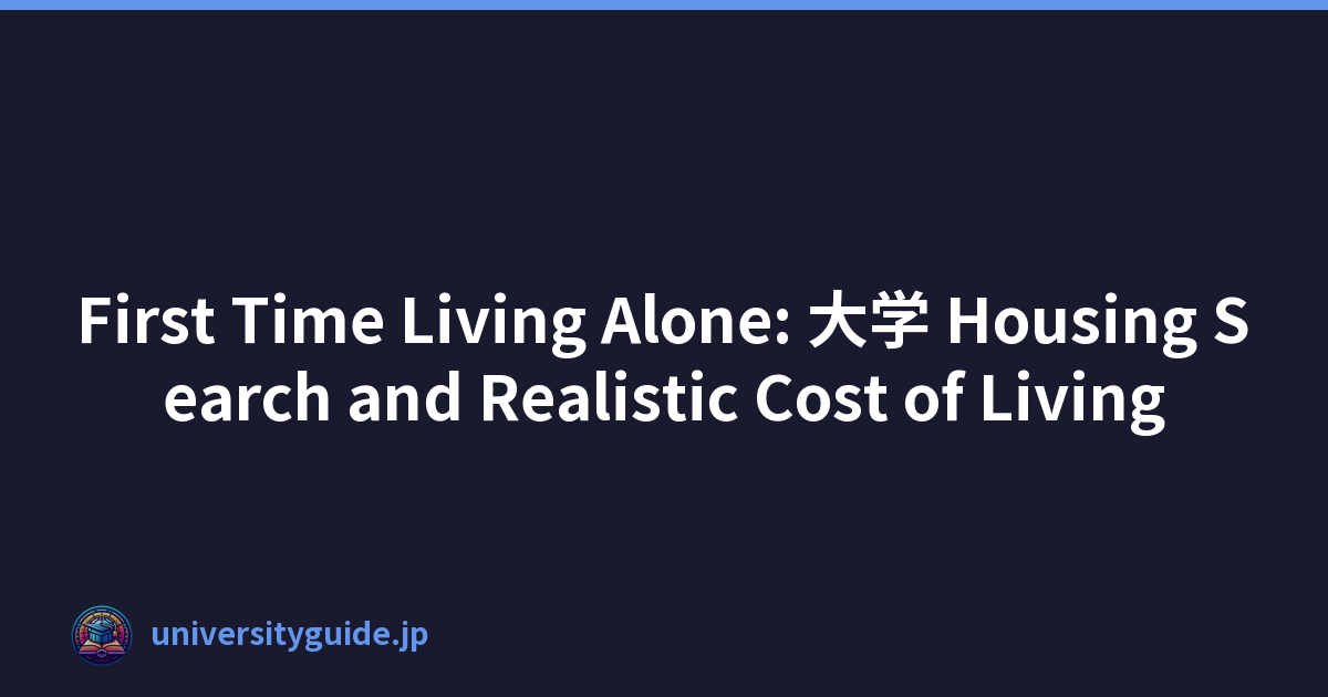 First Time Living Alone: 大学 Housing Search and Realistic Cost of Living