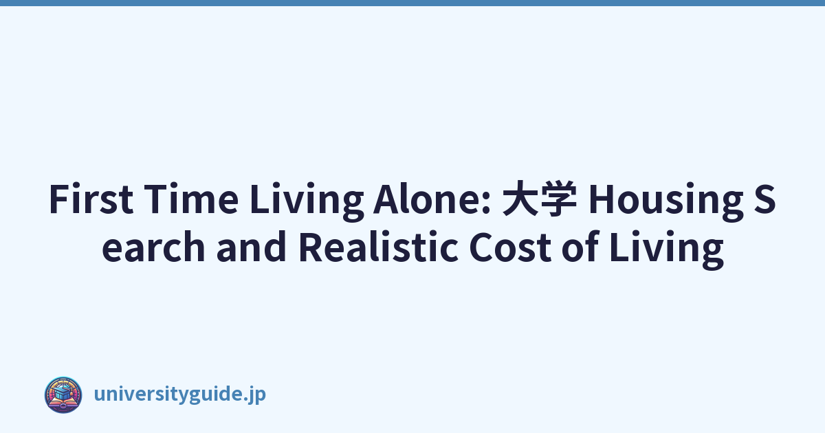 First Time Living Alone: 大学 Housing Search and Realistic Cost of Living