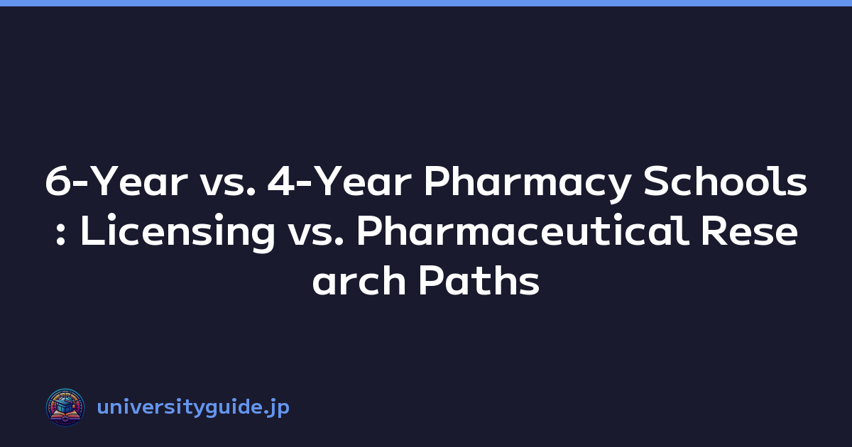 6-Year vs. 4-Year Pharmacy Schools: Licensing vs. Pharmaceutical Research Paths