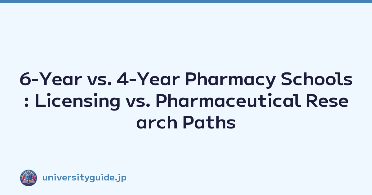 6-Year vs. 4-Year Pharmacy Schools: Licensing vs. Pharmaceutical Research Paths
