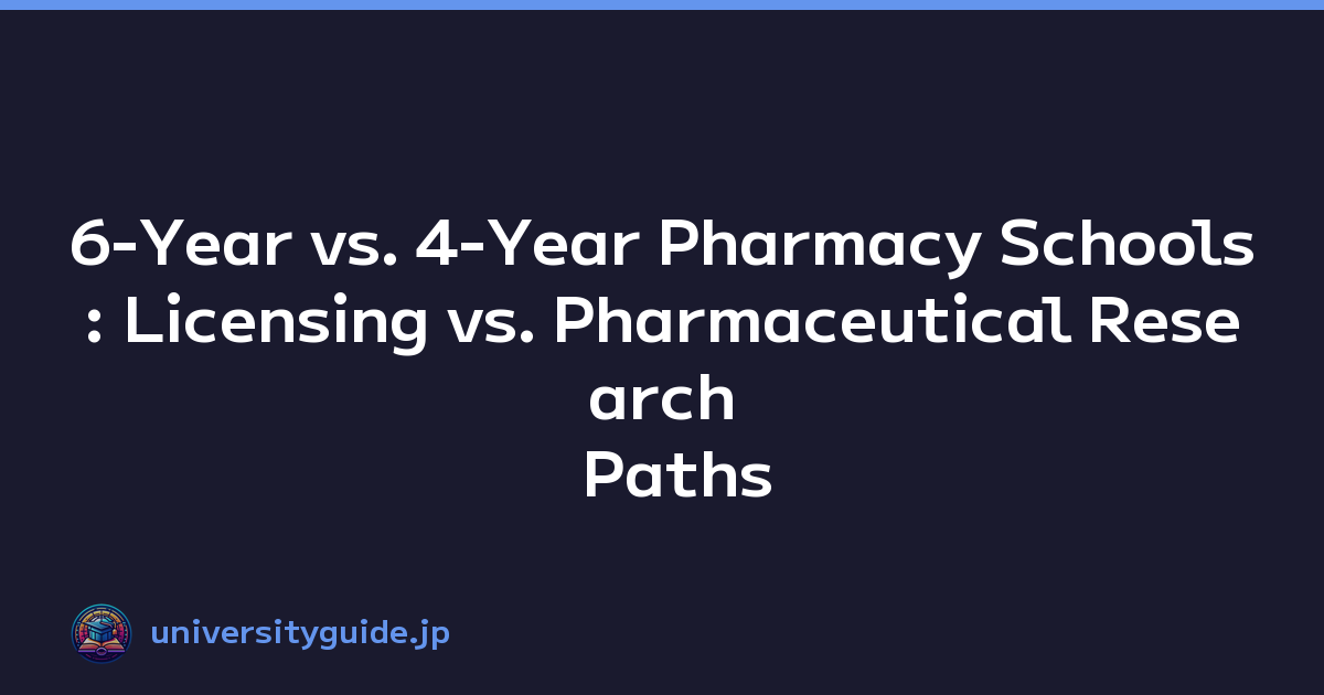6-Year vs. 4-Year Pharmacy Schools: Licensing vs. Pharmaceutical Research Paths