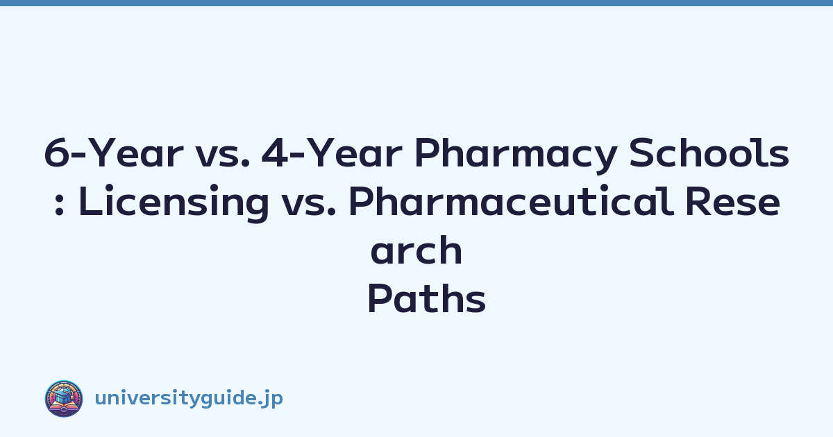 6-Year vs. 4-Year Pharmacy Schools: Licensing vs. Pharmaceutical Research Paths