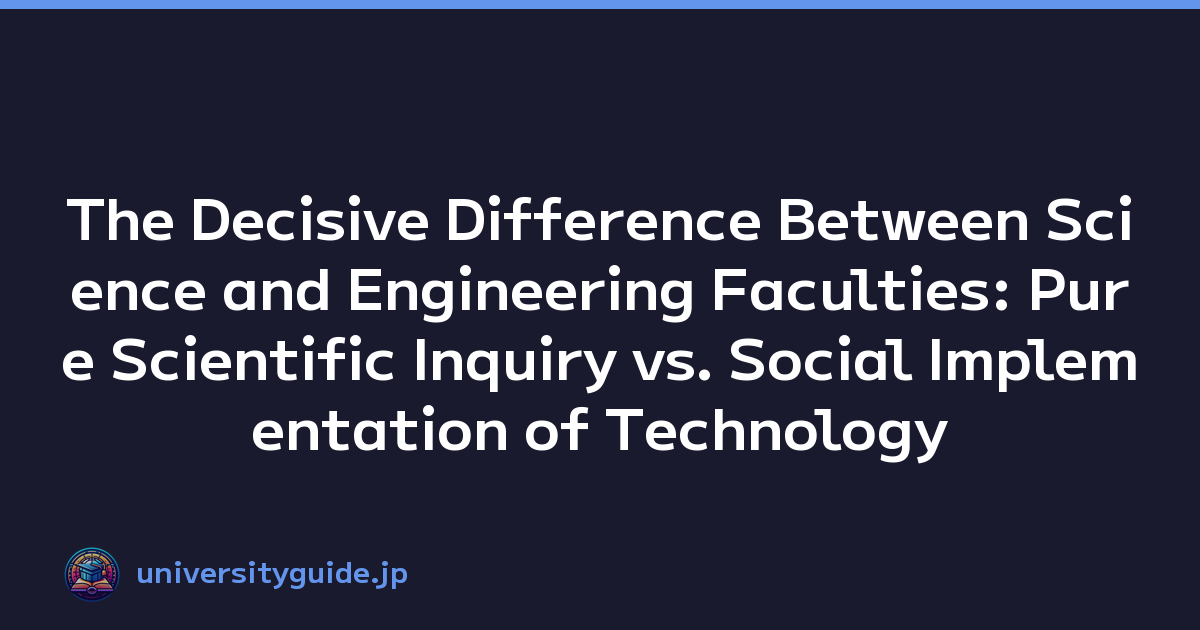 The Decisive Difference Between Science and Engineering Faculties: Pure Scientific Inquiry vs. Social Implementation of Technology