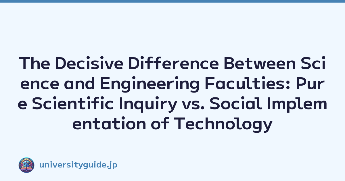 The Decisive Difference Between Science and Engineering Faculties: Pure Scientific Inquiry vs. Social Implementation of Technology