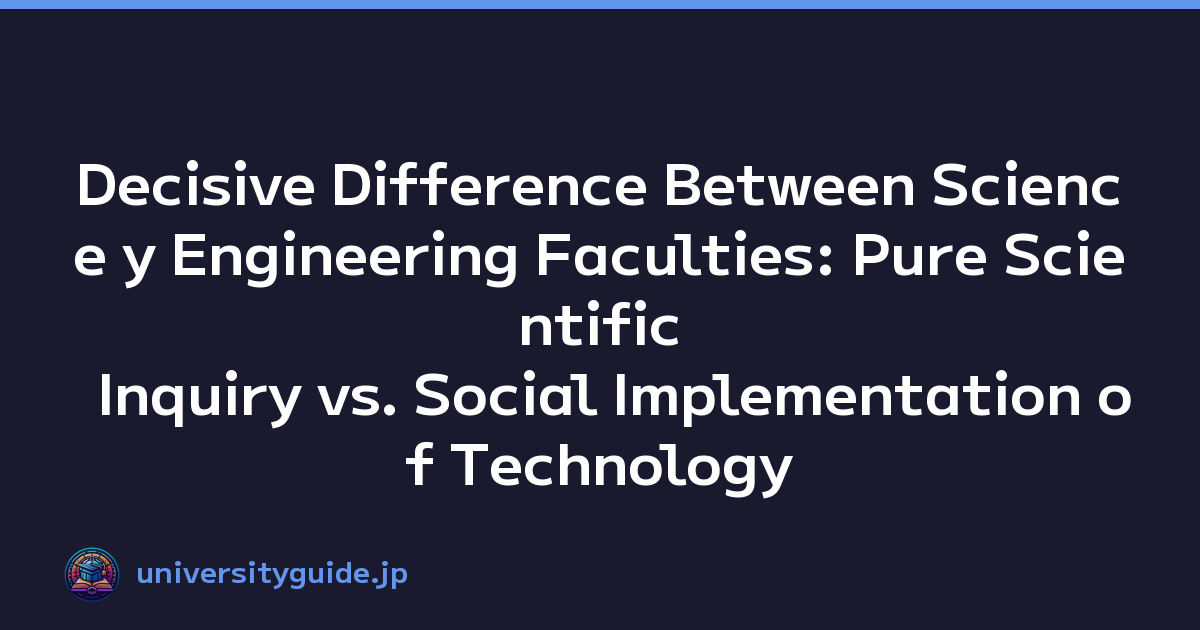 Decisive Difference Between Science y Engineering Faculties: Pure Scientific Inquiry vs. Social Implementation of Technology