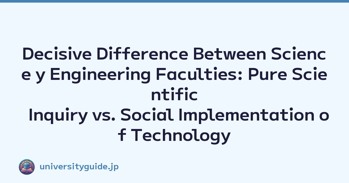 Decisive Difference Between Science y Engineering Faculties: Pure Scientific Inquiry vs. Social Implementation of Technology