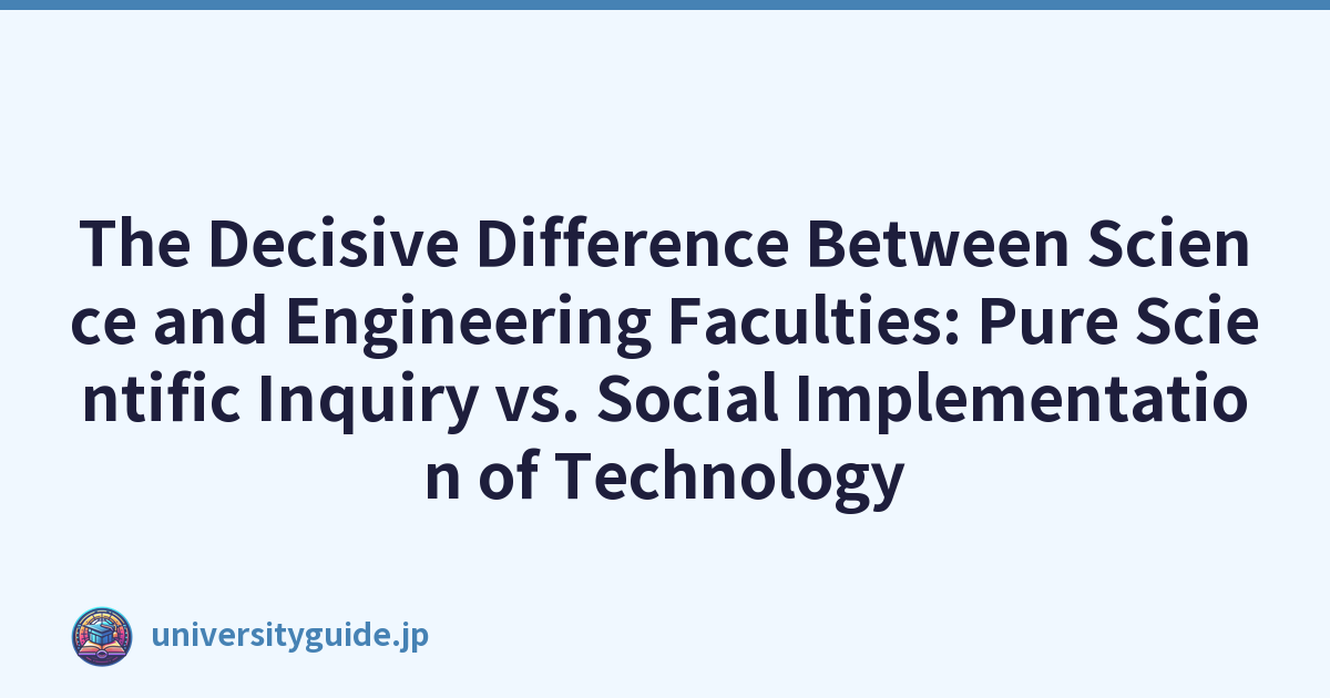 科学与工程学院之间的决定性区别：纯粹的科学探究与技术的社会实施