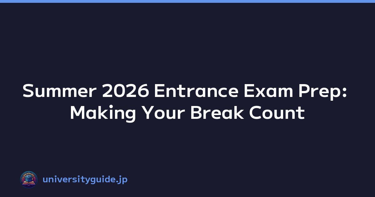 Summer 2026 Entrance Exam Prep: Making Your Break Count