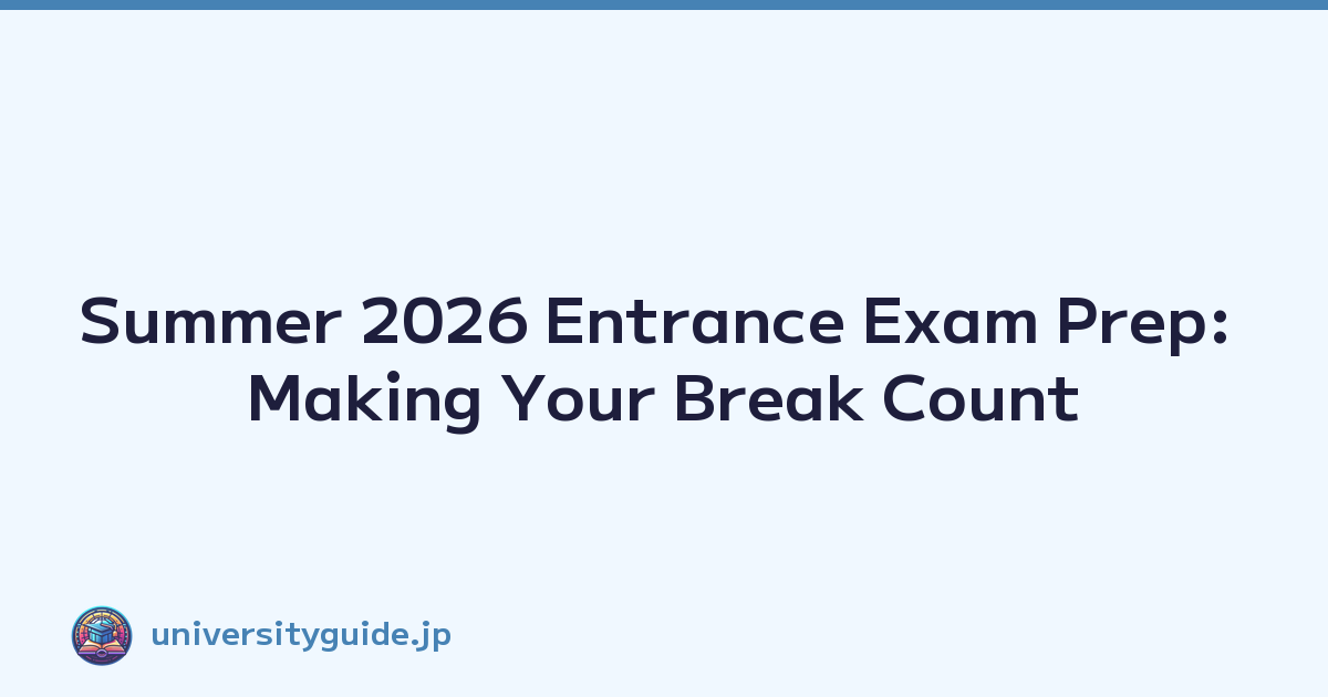 Summer 2026 Entrance Exam Prep: Making Your Break Count