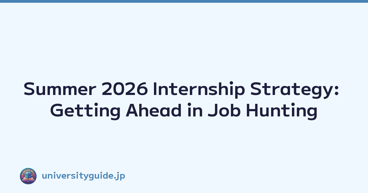Summer 2026 Internship Strategy: Getting Ahead in Job Hunting