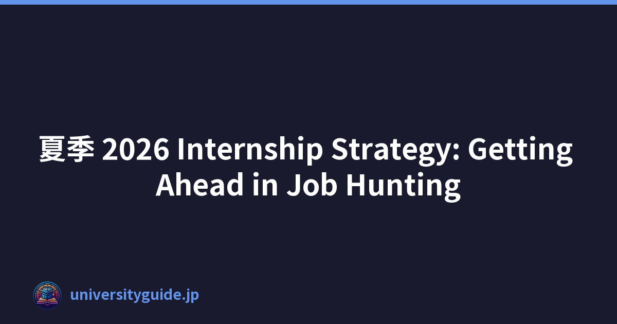 夏季 2026 Internship Strategy: Getting Ahead in Job Hunting