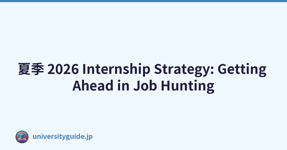夏季 2026 Internship Strategy: Getting Ahead in Job Hunting