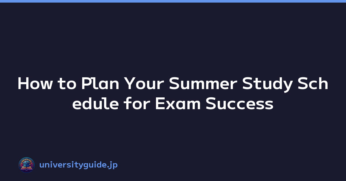 How to Plan Your Summer Study Schedule for Exam Success
