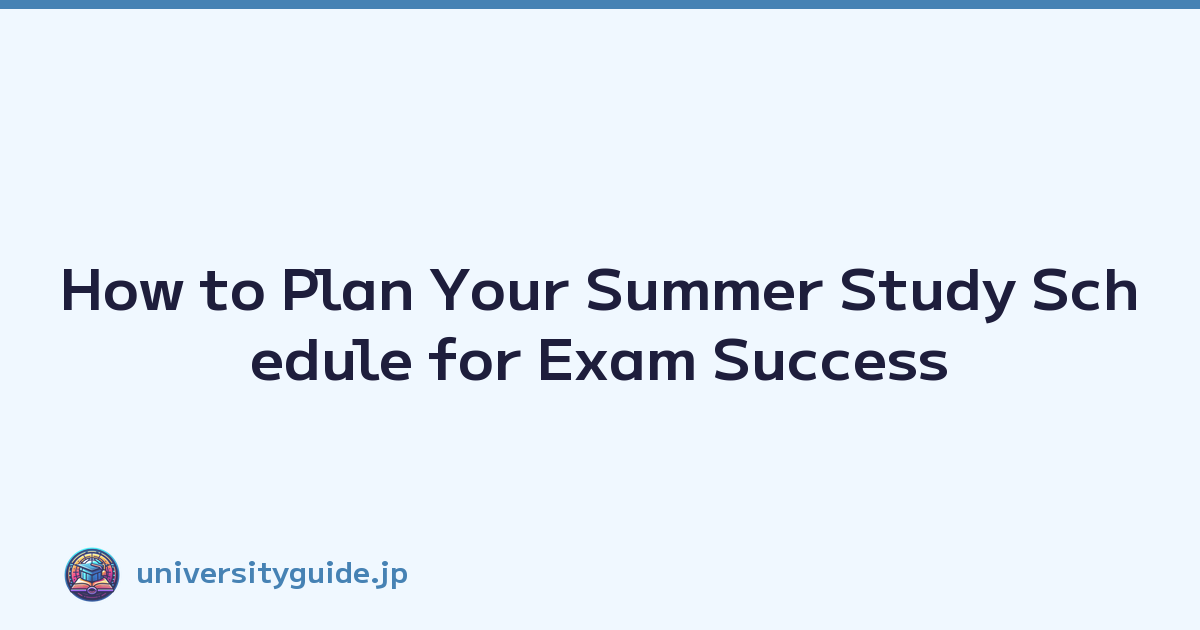 How to Plan Your Summer Study Schedule for Exam Success