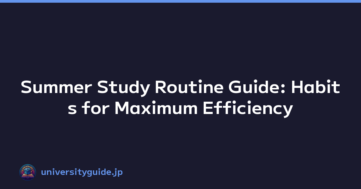 Summer Study Routine Guide: Habits for Maximum Efficiency