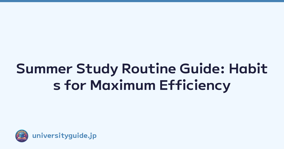 Summer Study Routine Guide: Habits for Maximum Efficiency