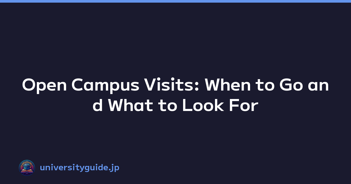 Open Campus Visits: When to Go and What to Look For