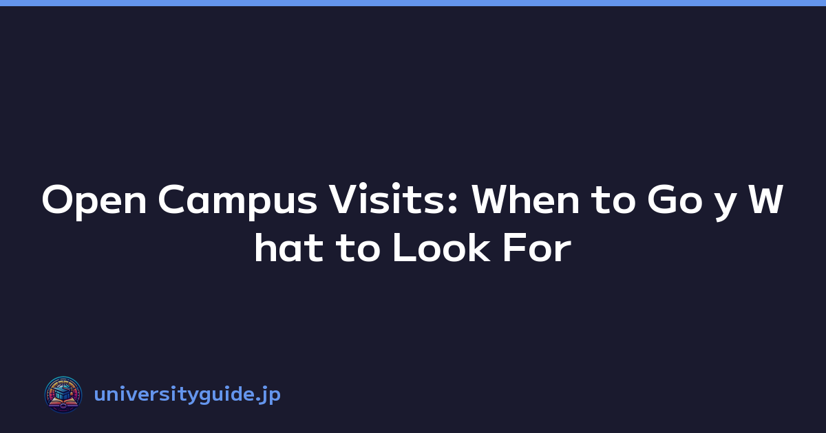 Open Campus Visits: When to Go y What to Look For