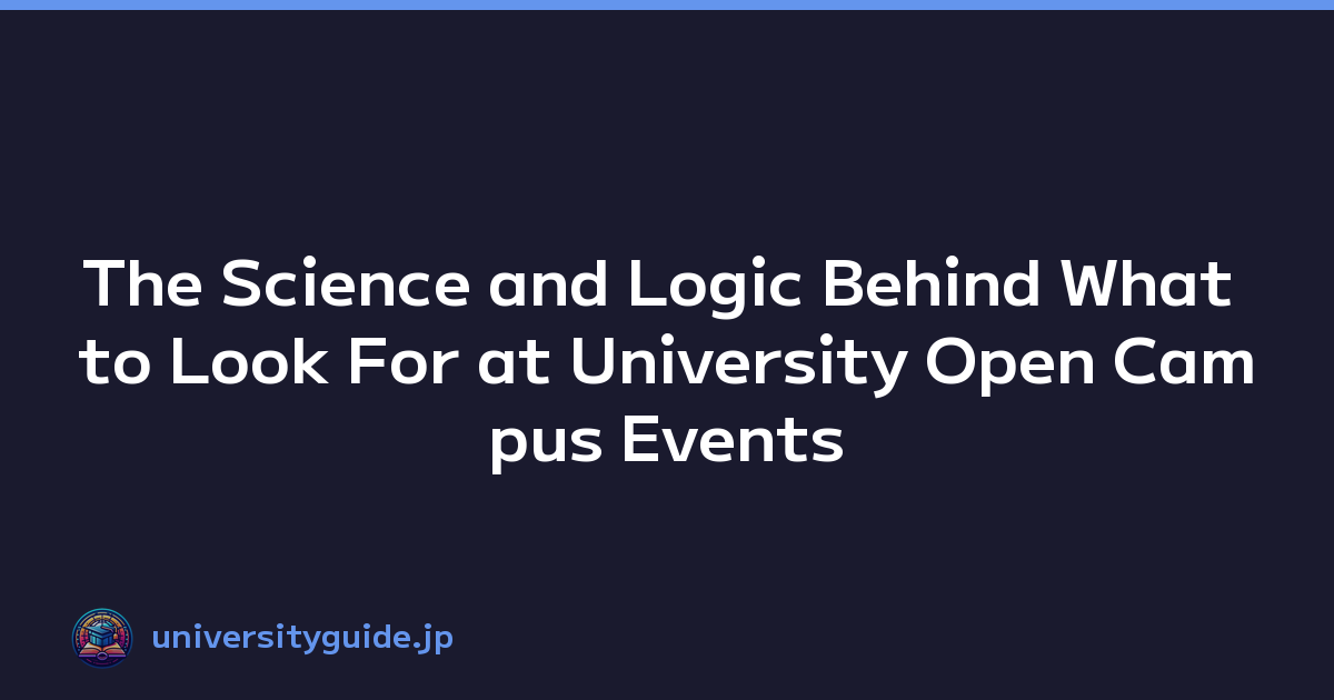 The Science and Logic Behind What to Look For at University Open Campus Events