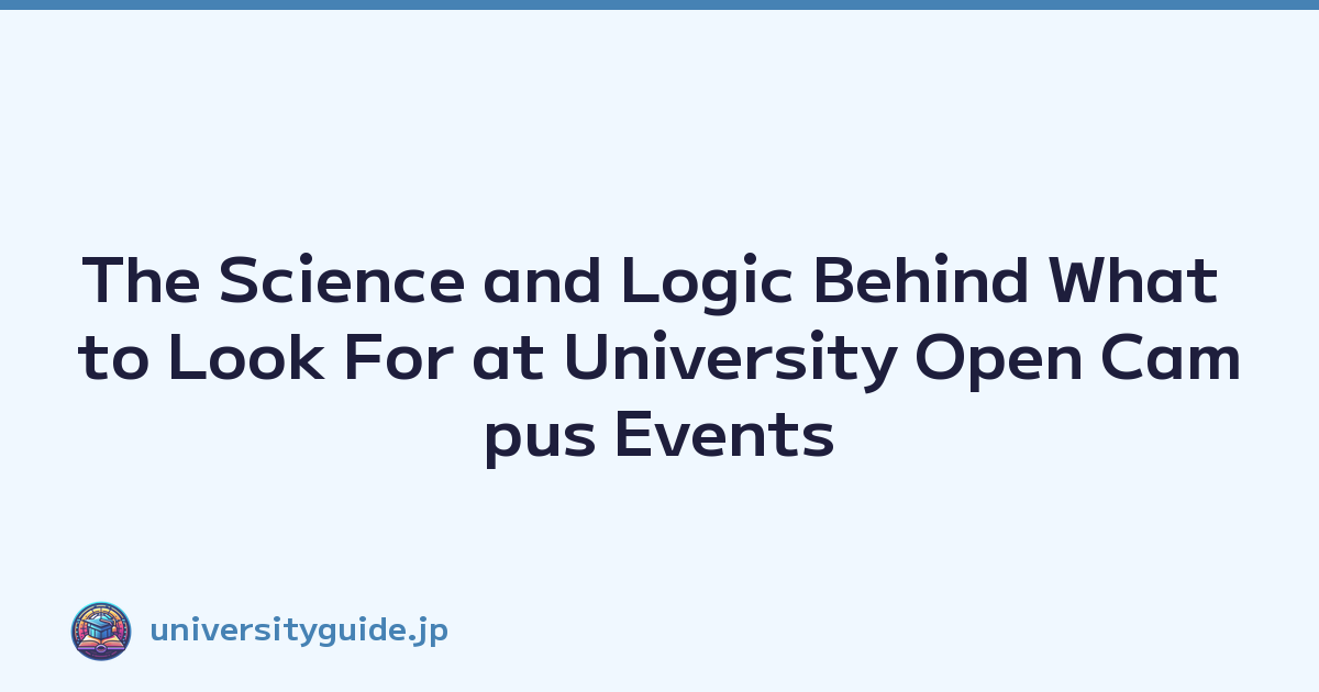 The Science and Logic Behind What to Look For at University Open Campus Events