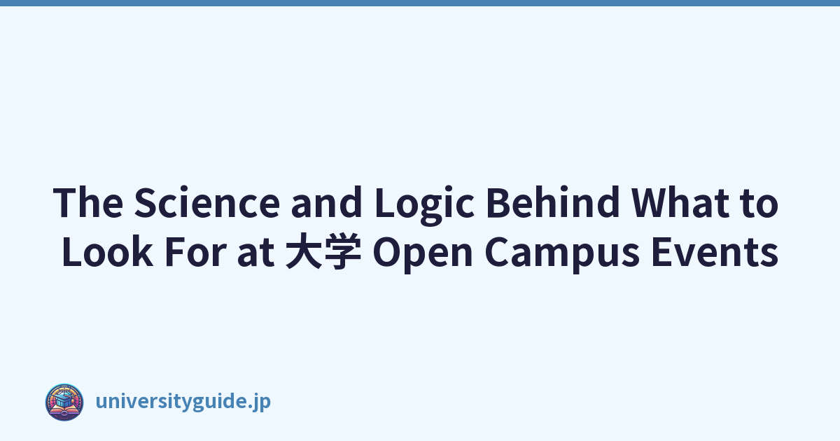 The Science and Logic Behind What to Look For at 大学 Open Campus Events