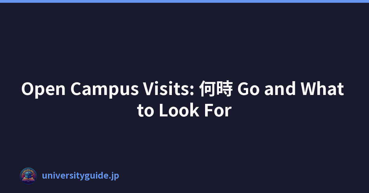 Open Campus Visits: 何時 Go and What to Look For