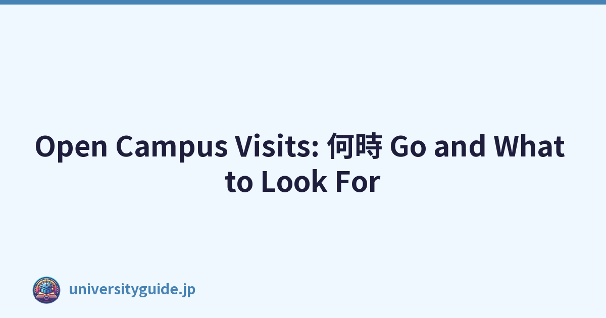 Open Campus Visits: 何時 Go and What to Look For